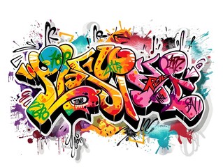 Naklejka premium Stylish Graffiti Inspired Sticker Design for Streetwear Apparel
