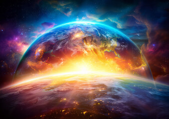 Obraz premium Raising the planet earth