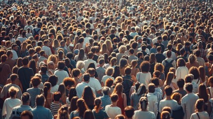 Huge crowd attending a political rally.