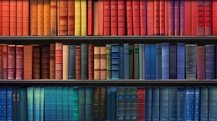 Fototapeta premium Library book rows in separated colors
