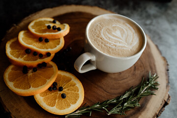 orange coffee latte