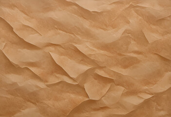 Obraz premium A textured background featuring crumpled, wrinkled paper in warm beige tones. The surface has a natural, organic feel, ideal for artistic or design purposes.