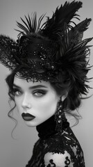 Fototapeta premium black and white portrait elegant high fashion Style