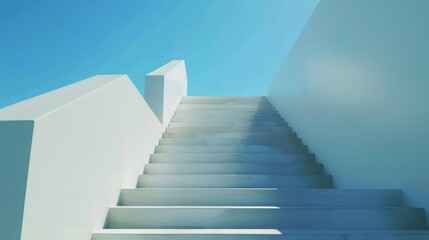 Staircase leading upwards symbolizing progress.