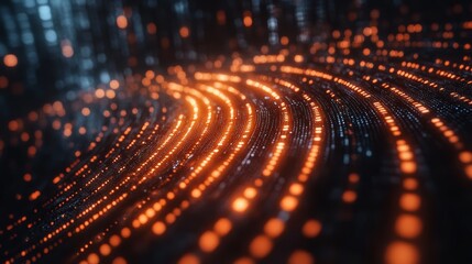 Fototapeta premium Abstract Digital Data Stream with Glowing Lights
