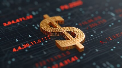 Price reduction, holographic financial crisis, futuristic business struggle, digital dark background, flat design illustration