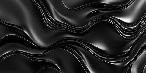 Abstract black wavy background flowing in a seamless loop