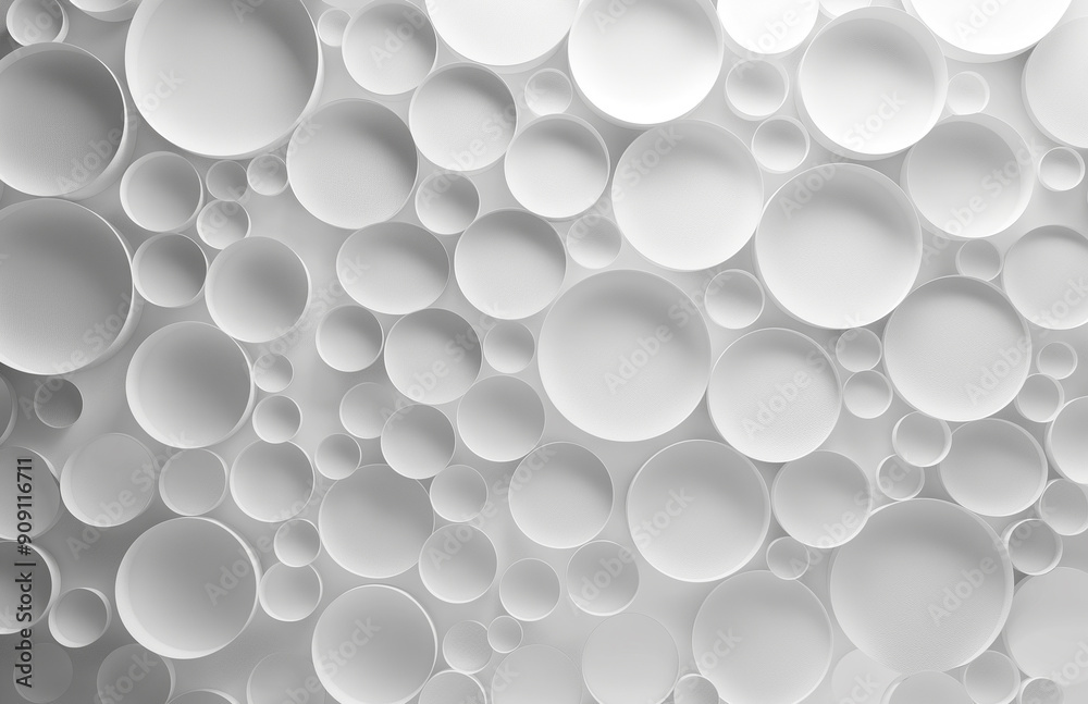 Poster White minimalist modern circles background 3d rendering