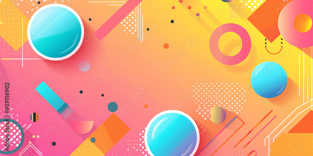 Poster Abstract design with geometric shapes creating colorful and modern background