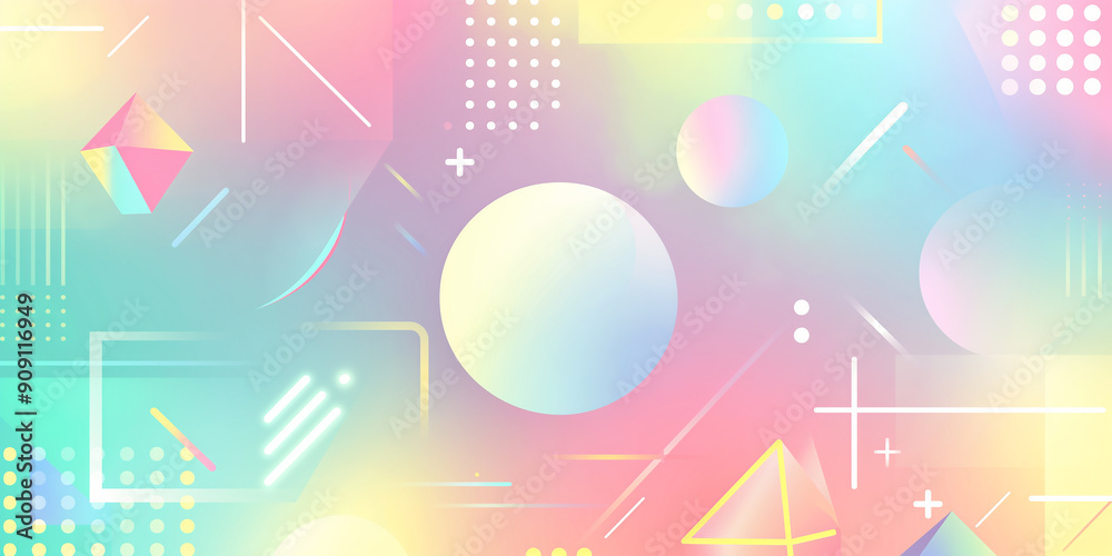 Poster Abstract design with geometric shapes creating dynamic composition