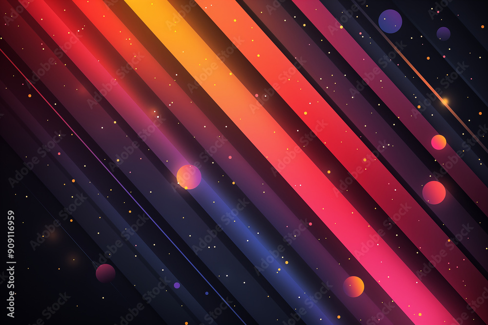 Poster Abstract background featuring diagonal lines and glowing circles