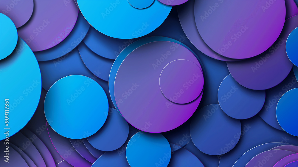 Leinwandbilder Abstract background with overlapping circles forming a modern design