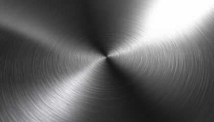 Abstract Radial Brushed Stainless Steel Surface: Modern Minimalist Industrial Design Element. Sleek Metallic Texture for High-End Product Backgrounds, Showcasing Quality and Precision in 4K Ultra HD W