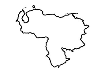 Obraz premium Icono negro de mapa de Venezuela con trazado
