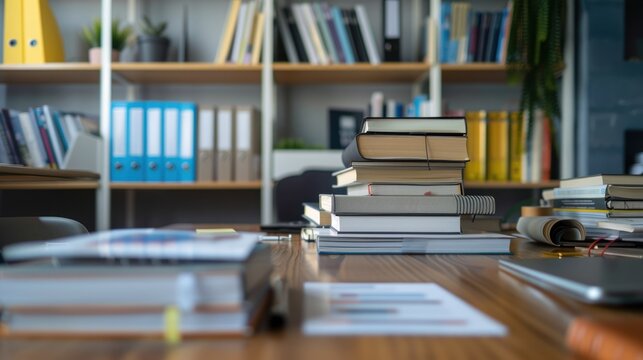 Social science textbooks and academic journals neatly arranged on a desk