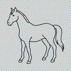 Hand drawn horse outline illustration