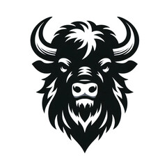 Bison Head silhouette vector style 