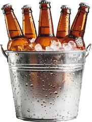 Cold beer in a bucket