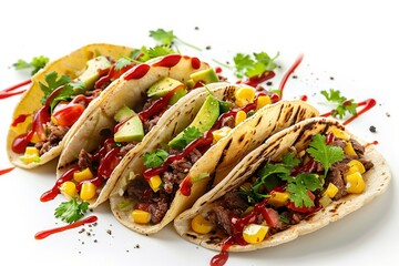 Taco Pictures White Background with generative ai