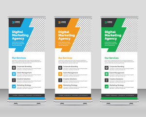 corporate roll up stand banner template design for a business & corporate company