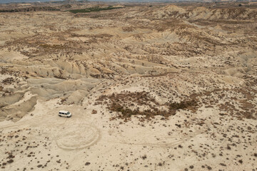 Aerial view of the Abanilla desert or Mahoya Desert in Murcia, Spain