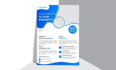 Medical flyer template, fully editable, layer organized.