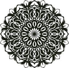 Logo mandala artwork doodle style vector image