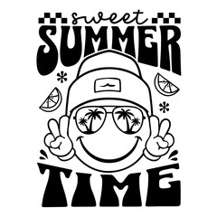 Sweet Summer Time SVG | Summer Quote Svg | Summer Vibes Svg | Summer Svg | Beach Babe Svg | Smiley Face Png | Vacation Svg | Beach Life Svg