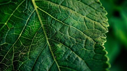 Fototapeta premium Leaf macro photography with visible vein patterns.