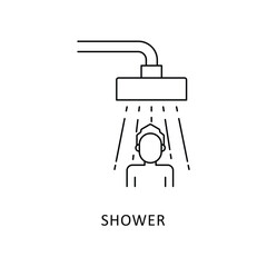 Shower Icon: Post-Workout Cleanse and Fitness Hygiene Symbol.