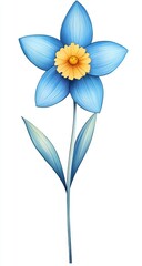 Naklejka premium A blue daffodil with golden petals