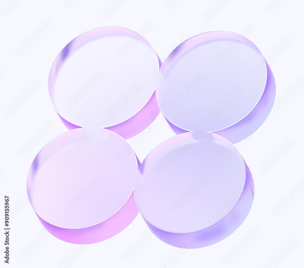 Fototapete abstract round shape with colorful gradient. 3d rendering illustration for graphic design, presentat