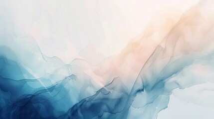Gentle waves of pale blue and peach watercolor blending.