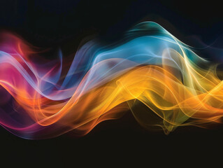 Obraz premium Colorful Motion on Black Background, Generative AI Illustration