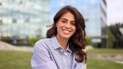 Young businesswoman enjoying her break in the city