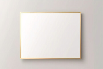 Maqueta de marco de póster de imagen de madera mínima sobre papel tapiz blanco	