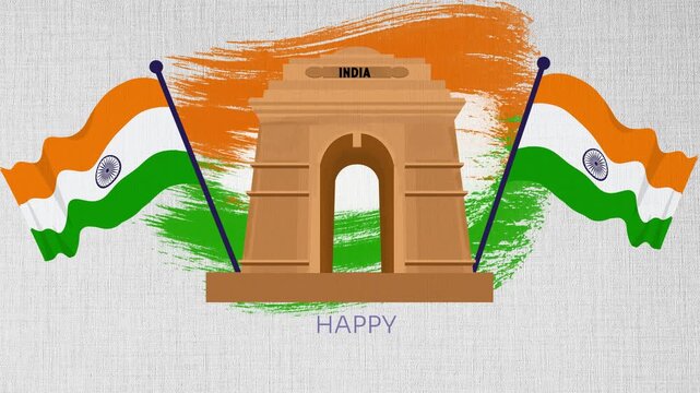 happy independence day India ,  Indian Flag - Loop able animated video