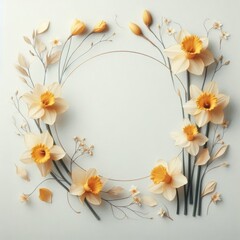 Elegant floral arrangement featuring delicate yellow daffodils and soft greenery.