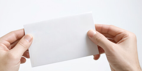 Obraz premium envelope in hand on a white background