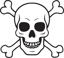 Skull and crossbones silhouette vector image