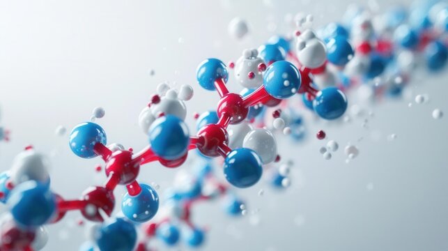 3D model of a dipeptide molecule showcasing peptide bond linkage between two amino acids Isolated on a white background for clarity