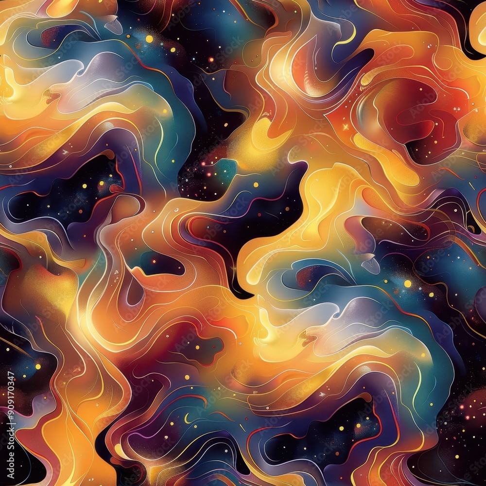 Wall mural cosmic swirls and nebula patterns abstract background