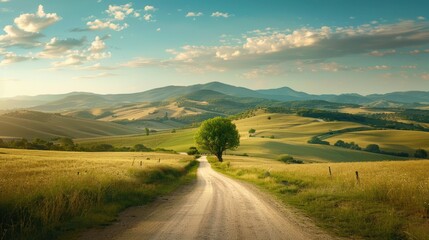 Scenic journey through a picturesque countryside