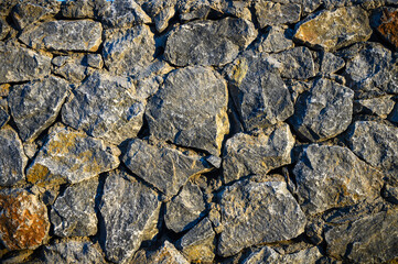 Stone wall texture background. wall of stones background or web banner. pattern of modern style design