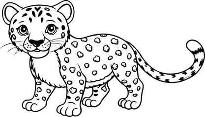 Fototapeta premium Doodle of cute animal sketch. outline vector illustration. Linear vector children's illustration set of cute forest Animals