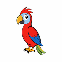  Colorful Red Macaw Bird Vector Illustration