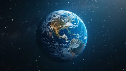 Planet Earth in outer space. A planet of the solar system and a home for humans