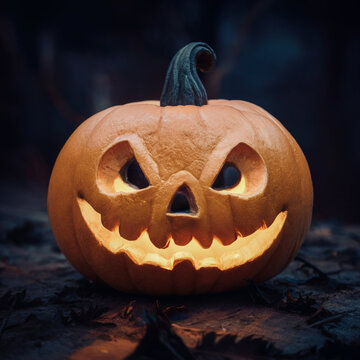 halloween pumpkin on a black background