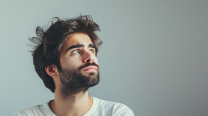Fototapeta premium Portrait of a young adult contemplating life choices for self-discovery