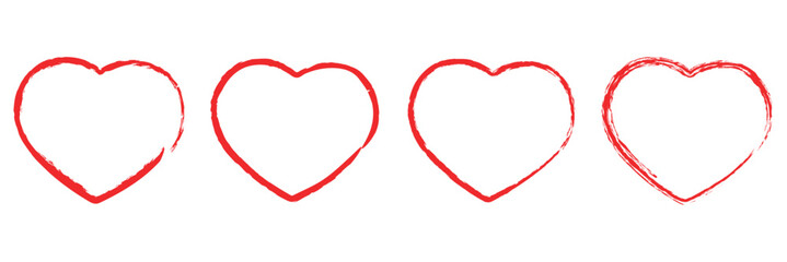 Heart, love, romance or valentine's day red heart. Heart vector icons. Artistic red heart love symbols isolated editable vector.
